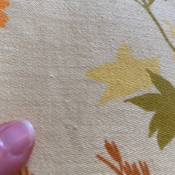 Vintage cotton kaftan kimono-style Japanese floral leaf print - Picture 7 of 7